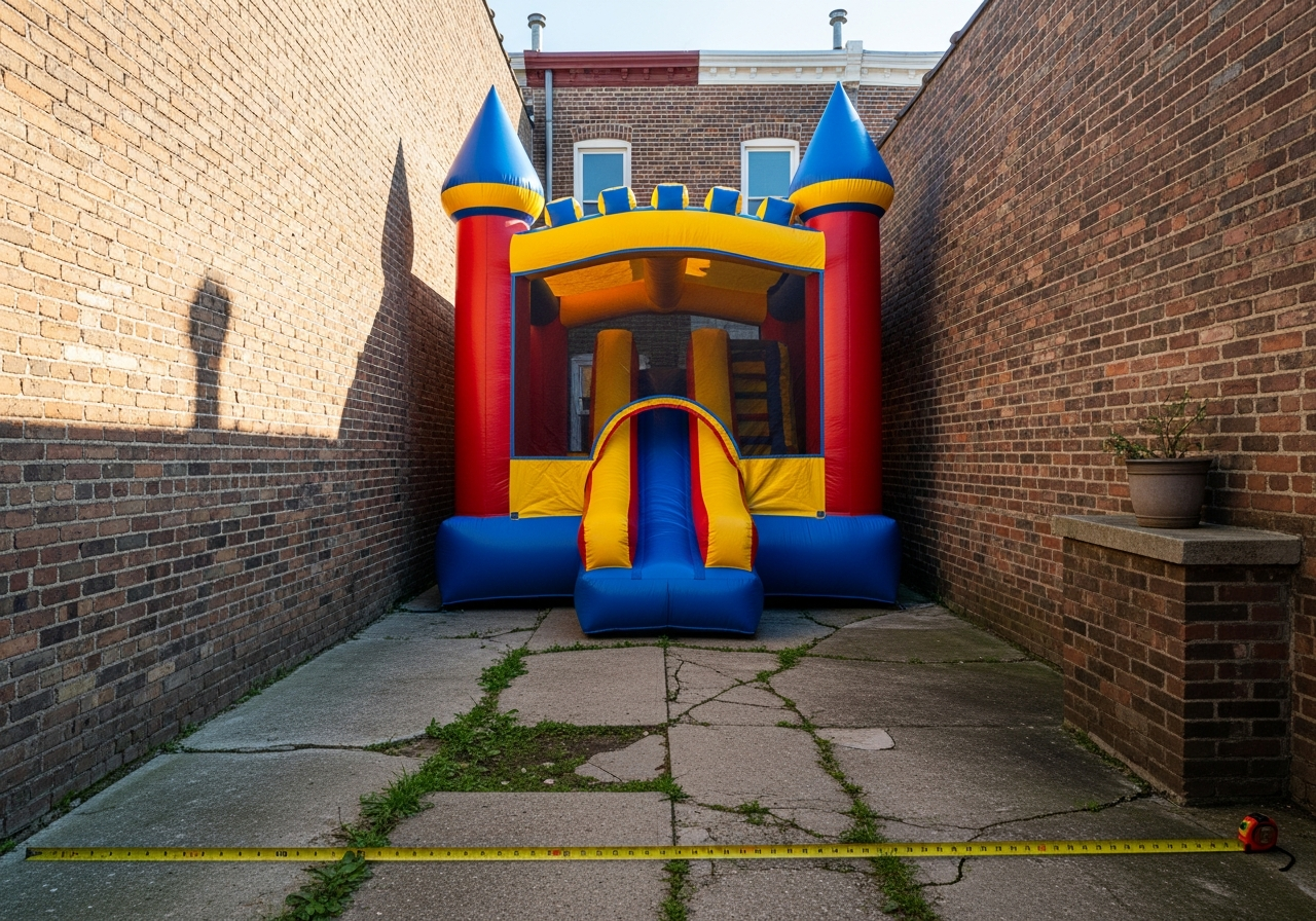 How Much Space for a Bounce House (Moonbounce) in Baltimore? A Rowhome & Small-Yard Measuring Guide