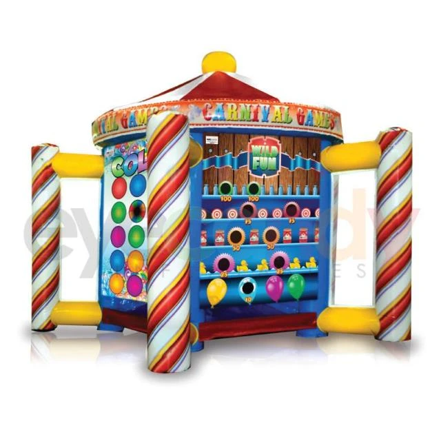 Carnival Game 5-in-1 Inflatable Rental – Tic-Tac-Toe, Clown Toss & More