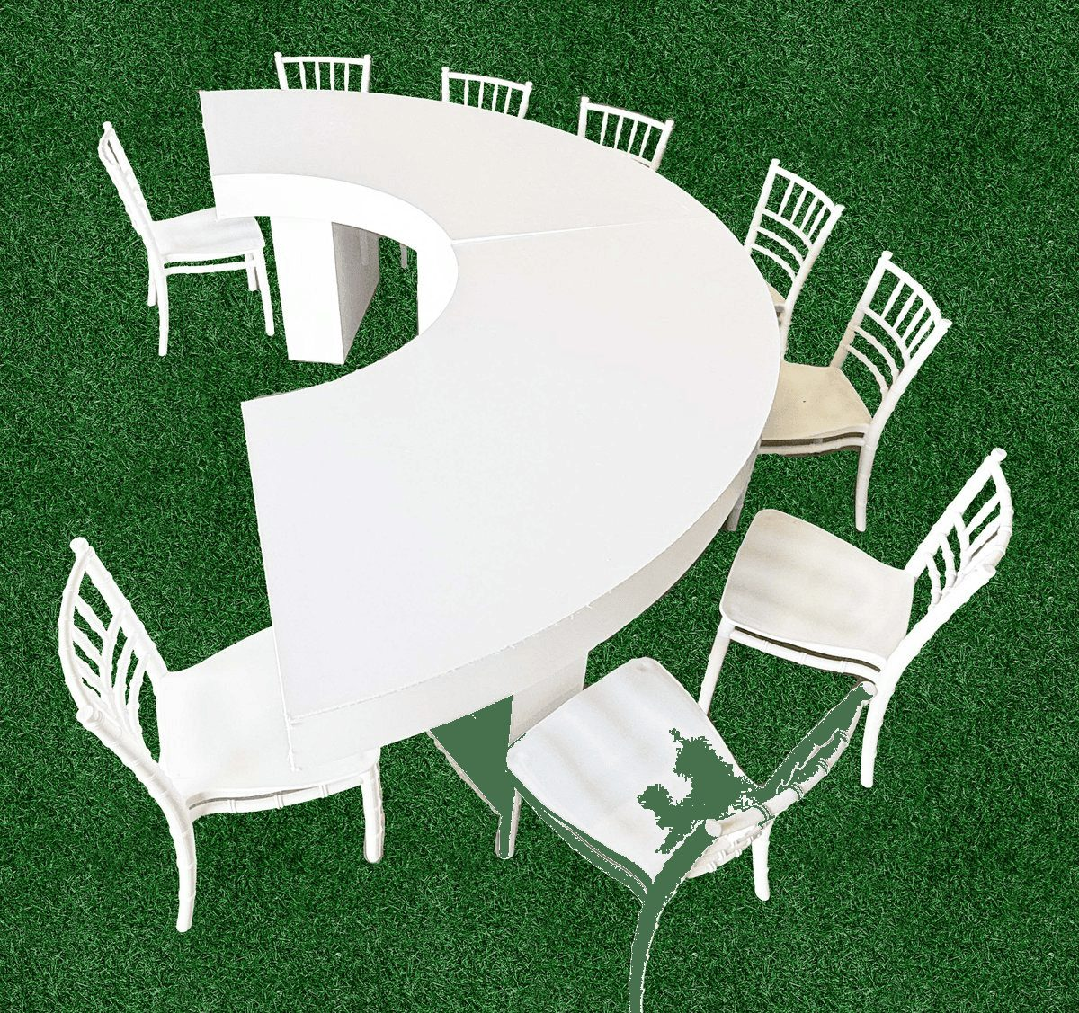 Kids Half Moon Lux Acrylic Table Set - 4 Piece Modular Design