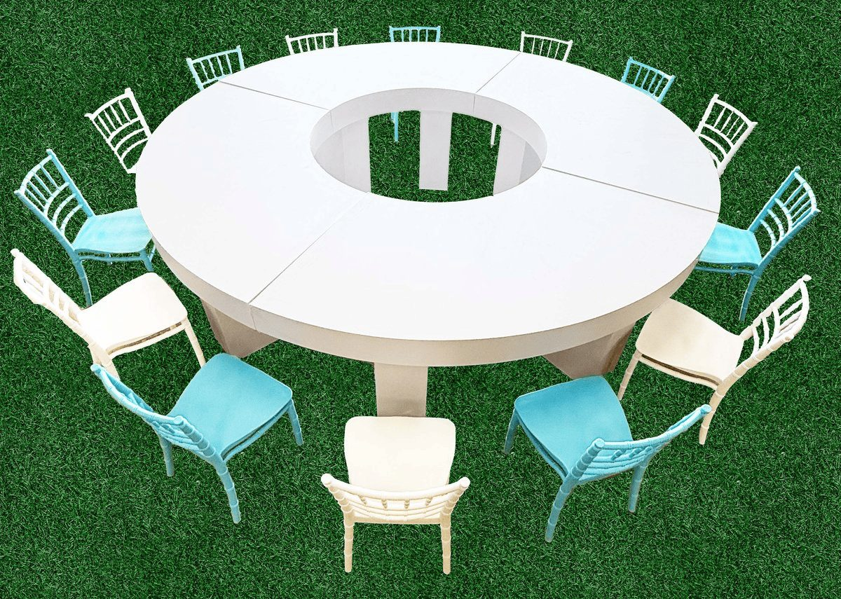 Kids Half Moon Lux Acrylic Table Set - 4 Piece Modular Design