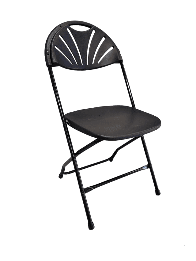 Plastic Folding Chair Fanback Black