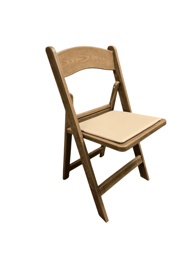 Resin Folding Chair Chestnut Padded Seat