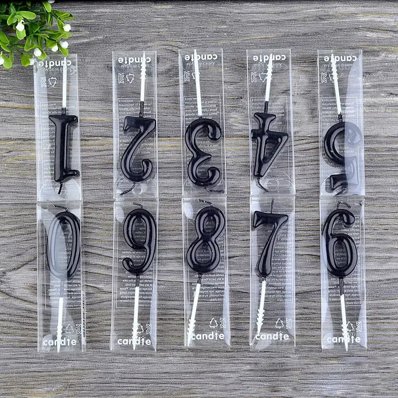 1 2 3 4 5 6 7 8 9 0 Number Birthday Candles Black 