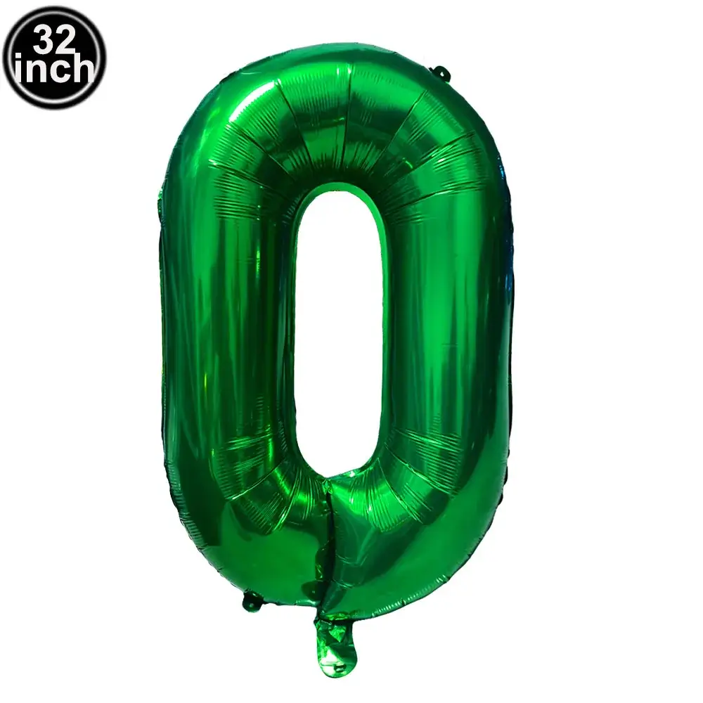 Balloon 0 Number Balloons Wild One Green Globe Blu