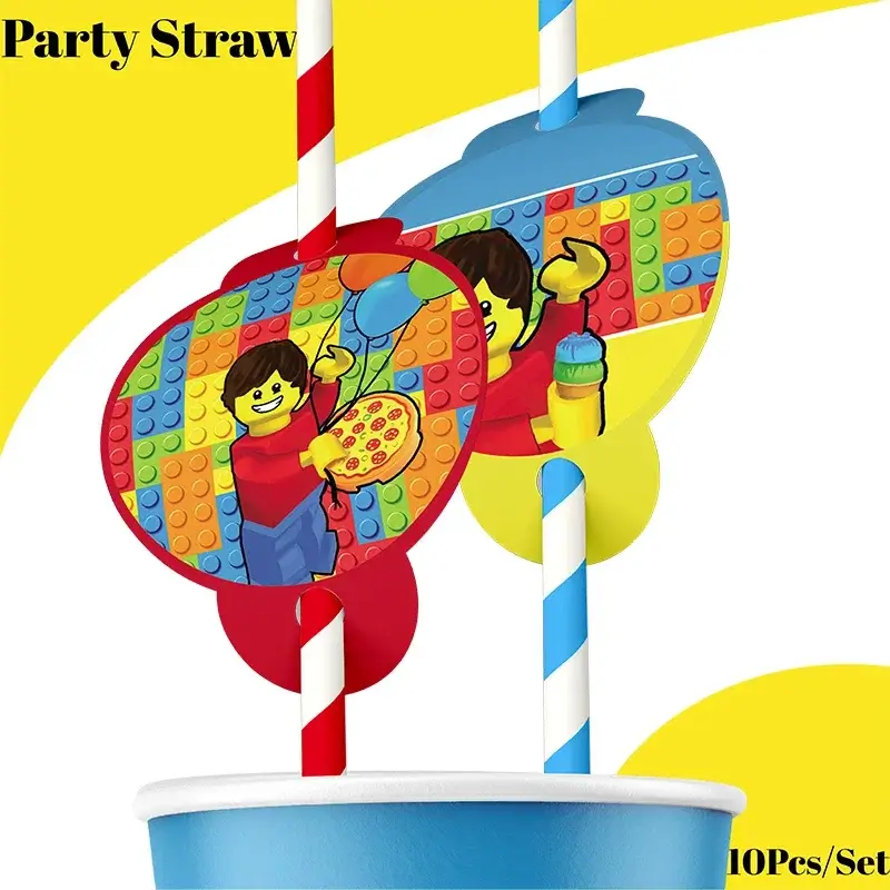 Building Blocks  Happy Birthday Banner Party Decor
