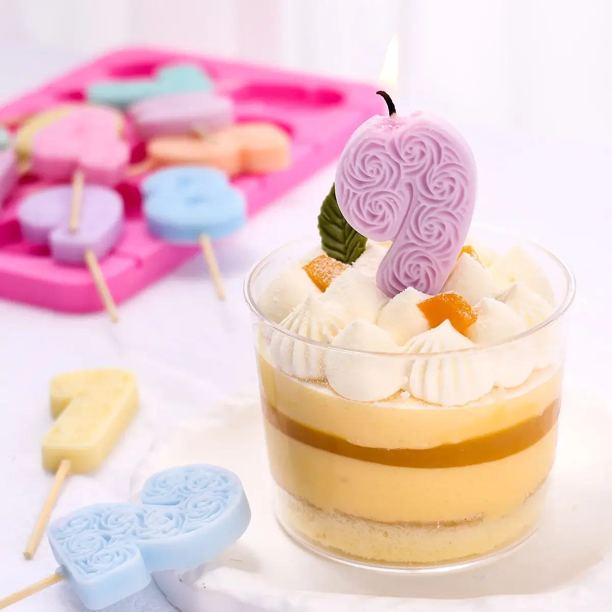 Birthday Ornament Silicone Candle Mold DIY Handmad