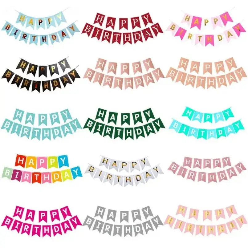 Multi Themes Happy Birthday Banner Baby Shower Fir