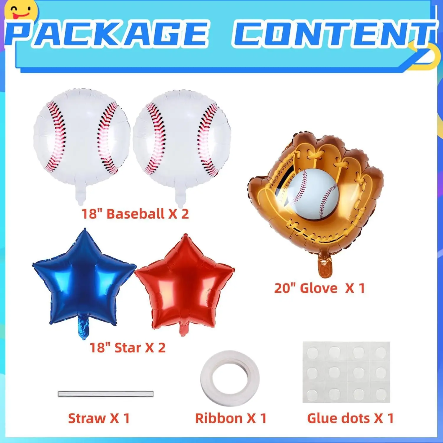 Baseball Balloon Party Decoration Navy Blue Alumin