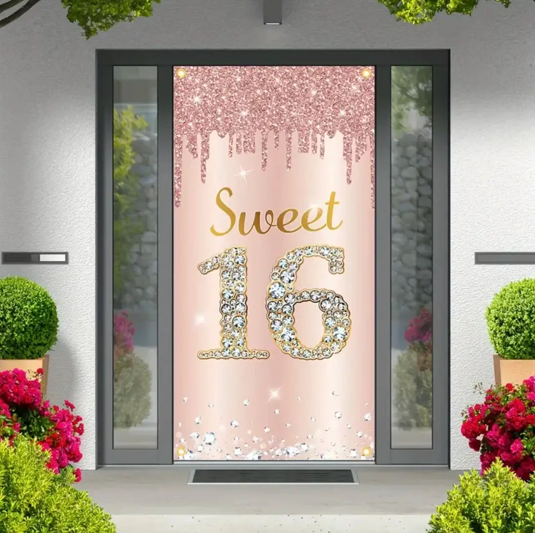 Happy Birthday Theme Party Decor Door Cover 18th 2
