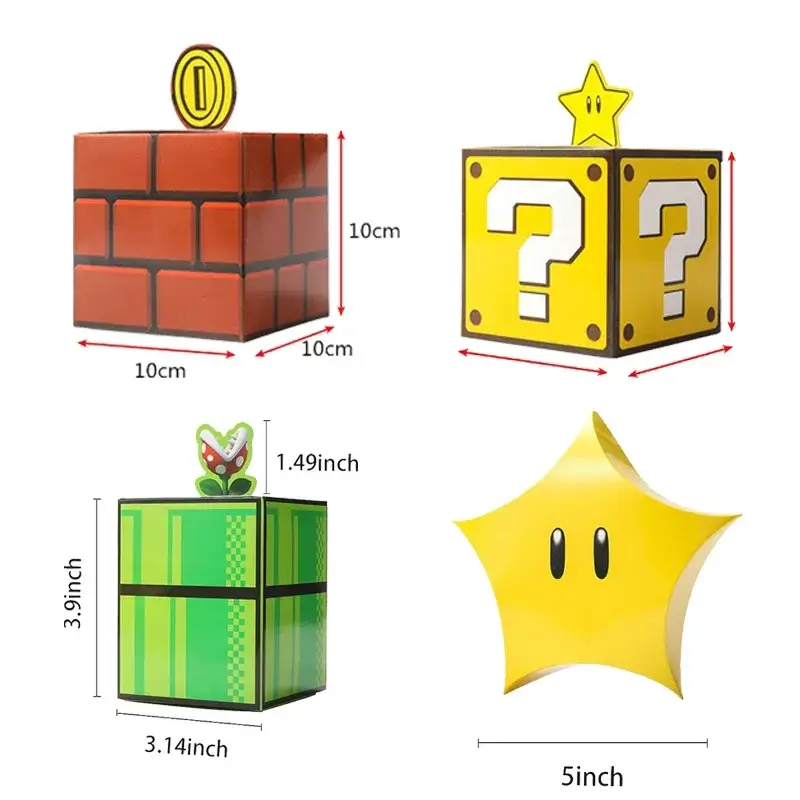 1-40PCS Game Themed Candy Boxes Birthday Party Gif