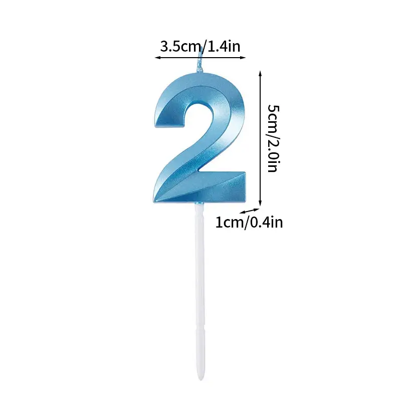 1pc 0-9 Number Birthday Candles Pink Blue Extended