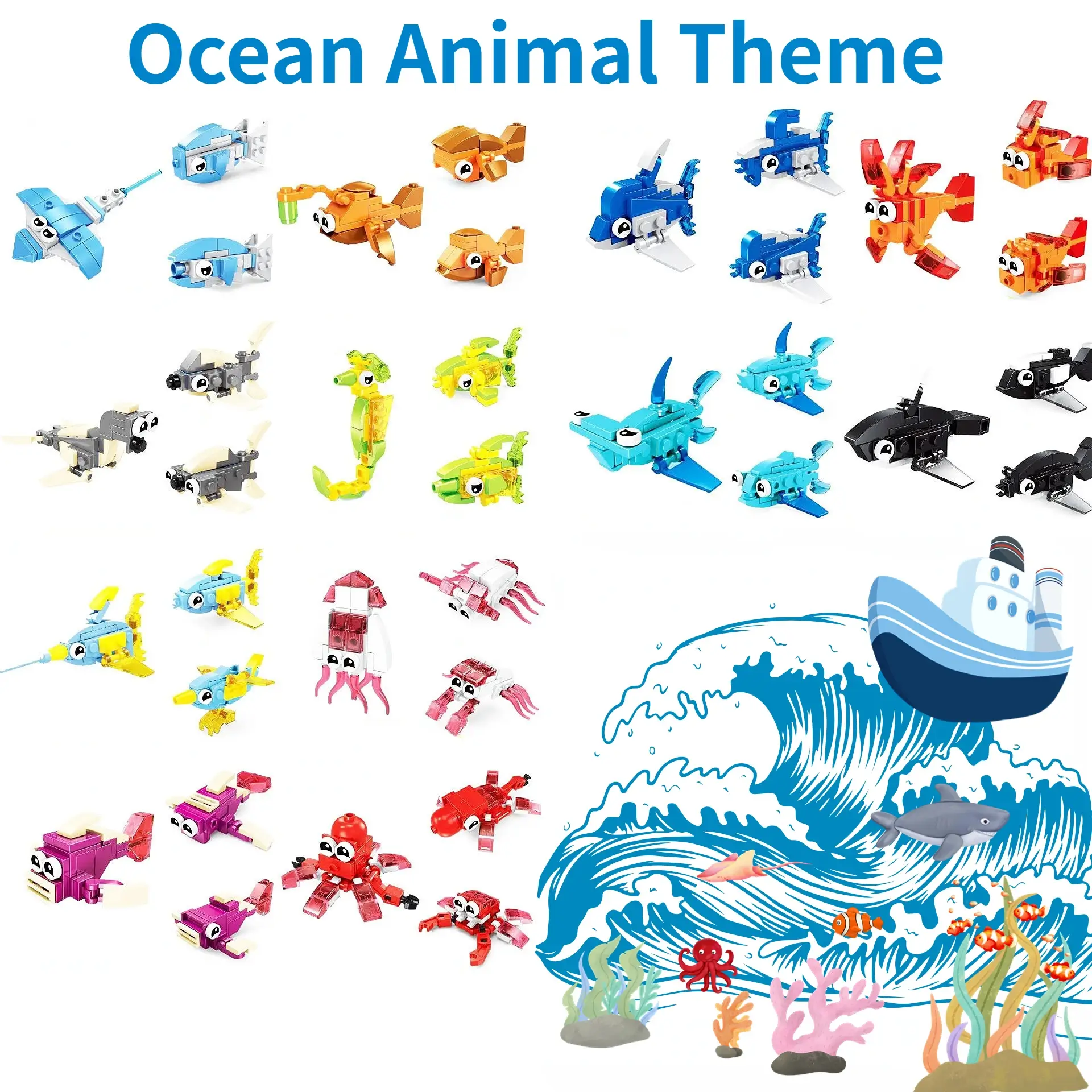 Ocean Animal Theme, 36 pack