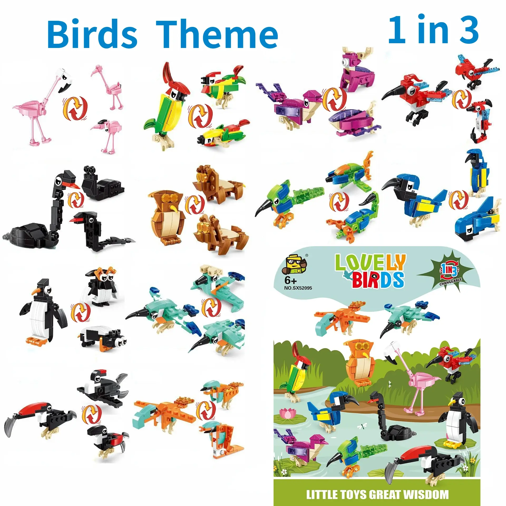 Birds Theme, 12 pack
