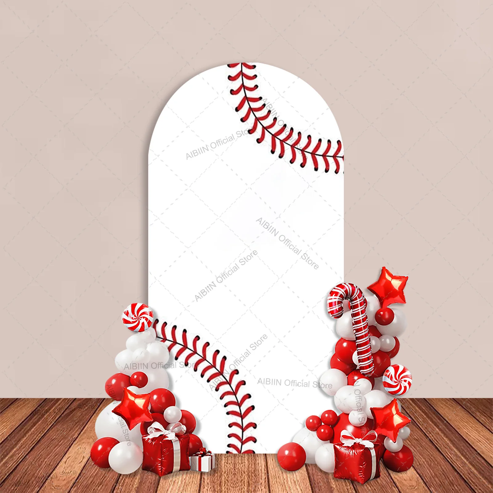 Baseball Theme Birthday Arch Backdrop Cover Baseba
