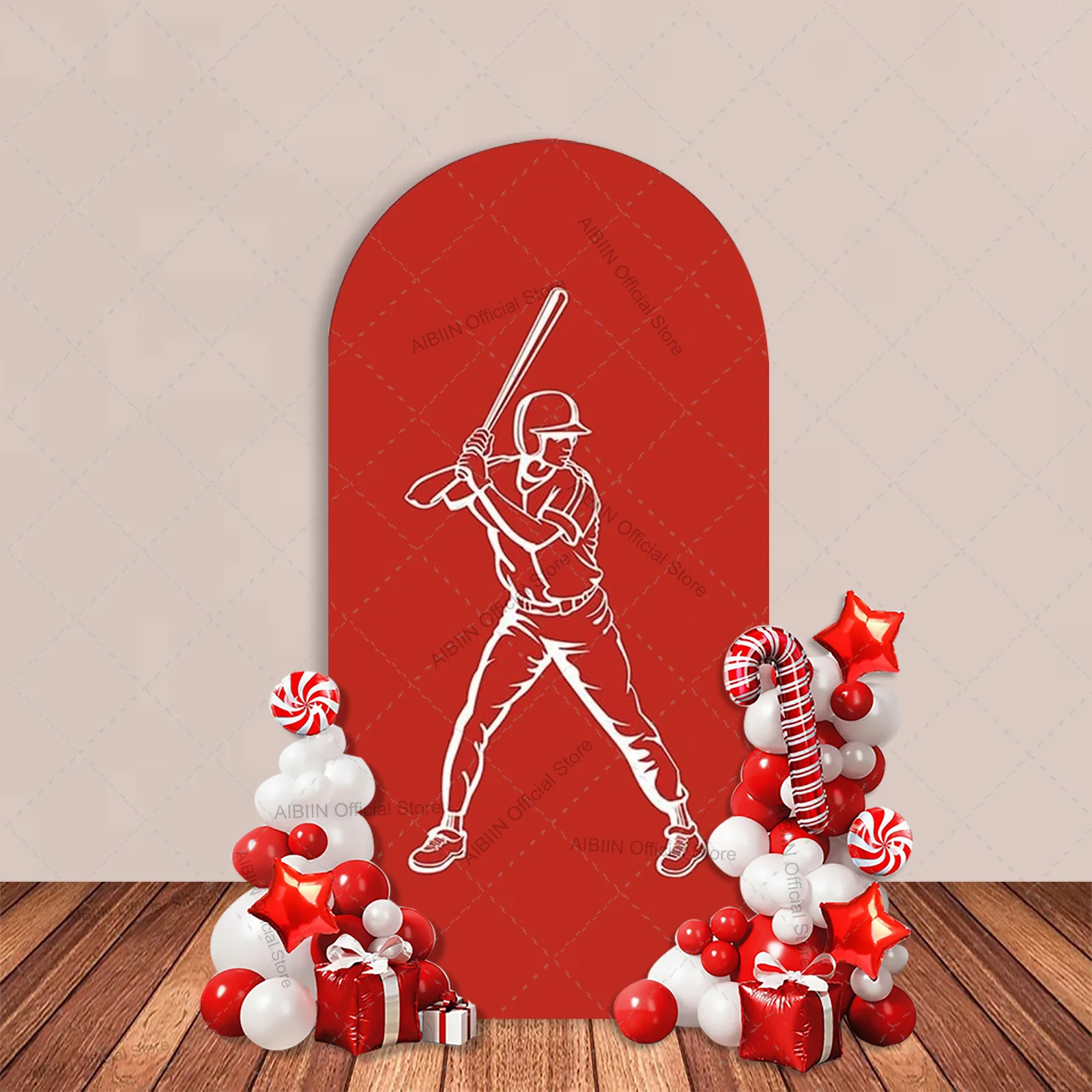 Baseball Theme Birthday Arch Backdrop Cover Baseba