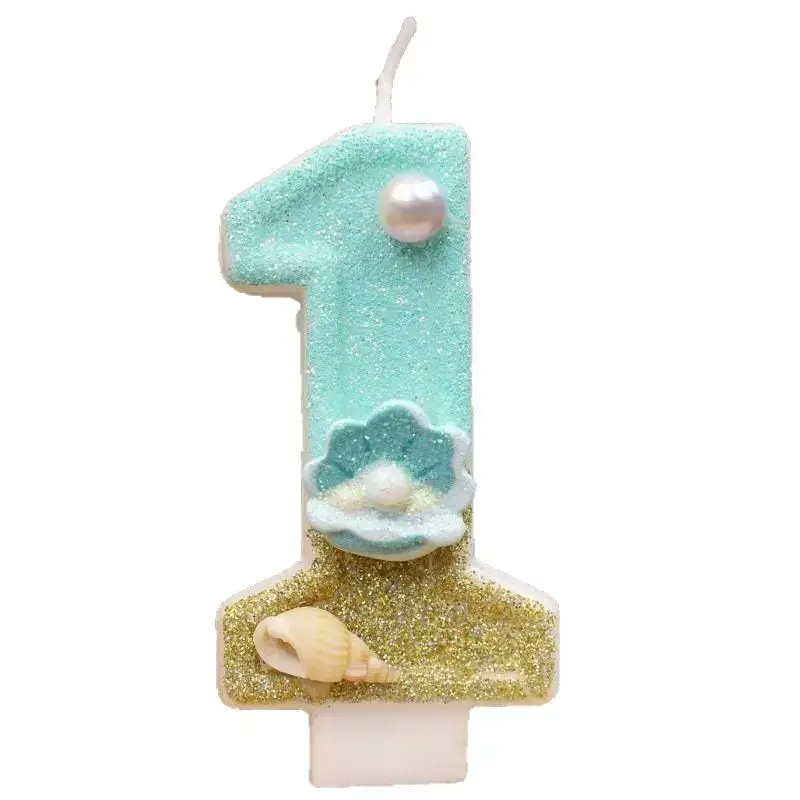 Digital Birthday Candles Beach Ocean Birthday Cake