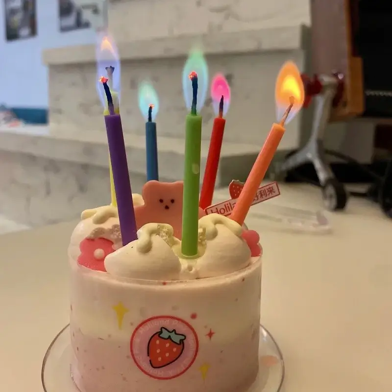 Colorful Flame Candles Instagram Creative Colorful