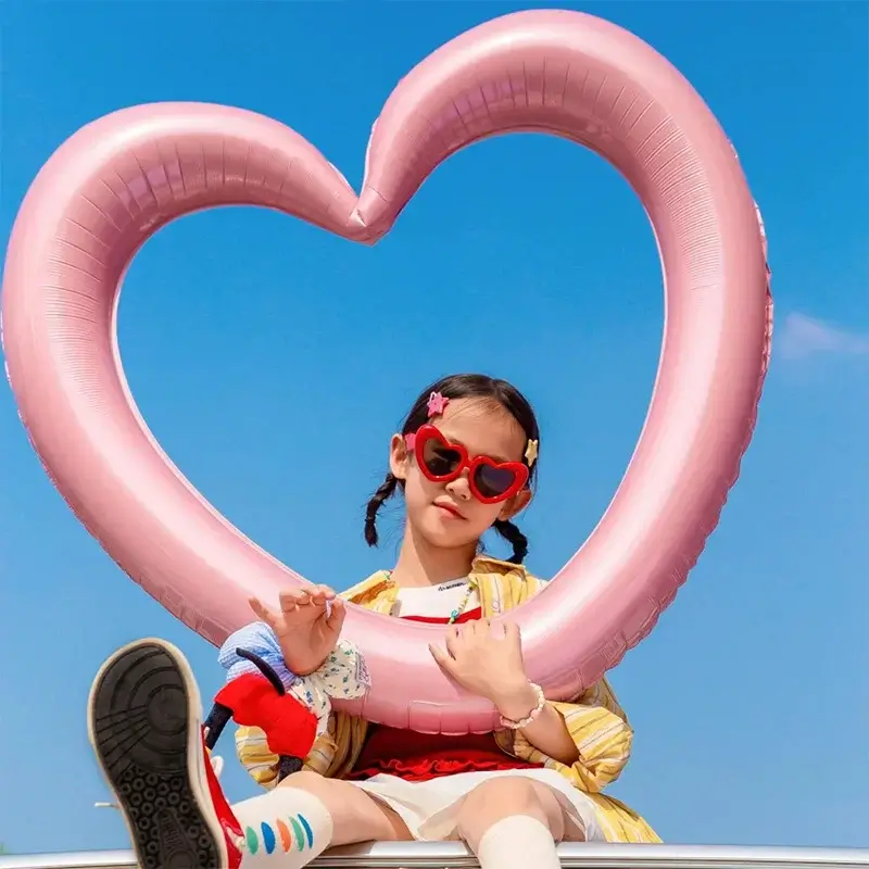Happy Birthday Heart Photo Frame Balloon with Bowk