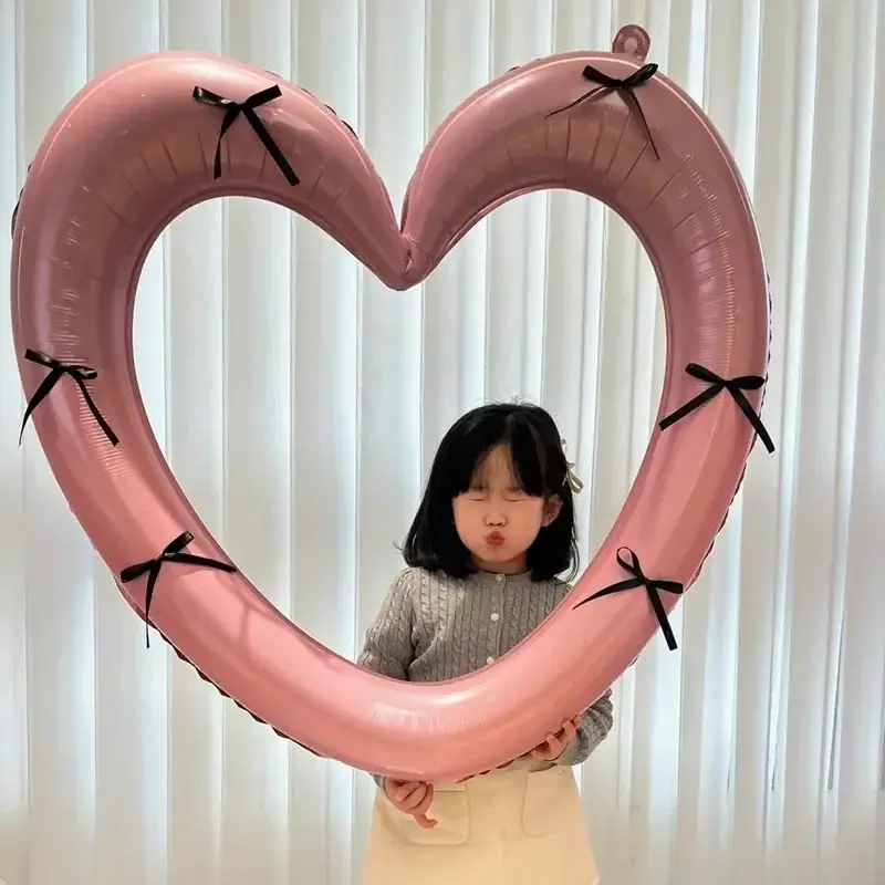 Happy Birthday Heart Photo Frame Balloon with Bowk