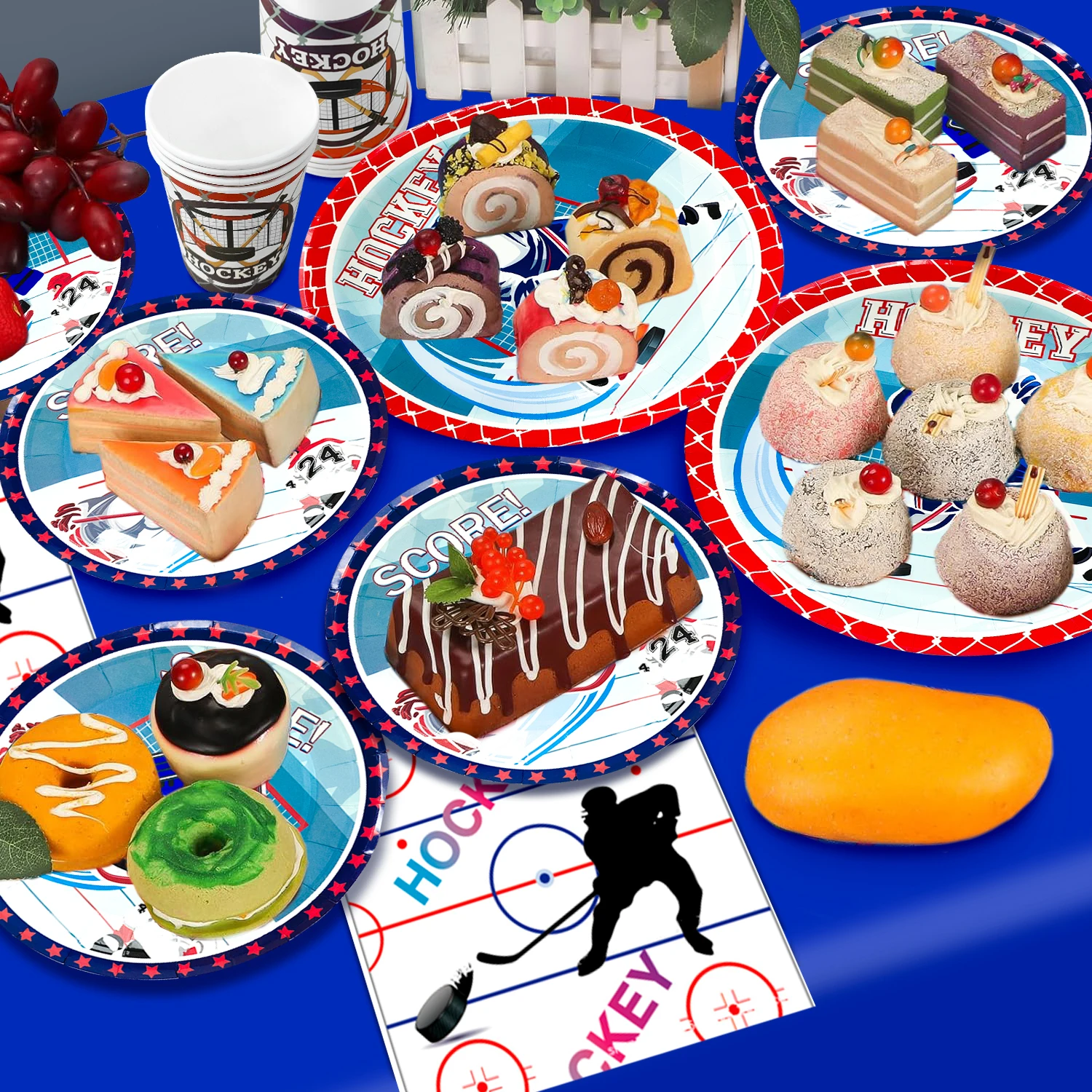 Hockey Birthday Decorations, 108 Pcs Hockey Party 