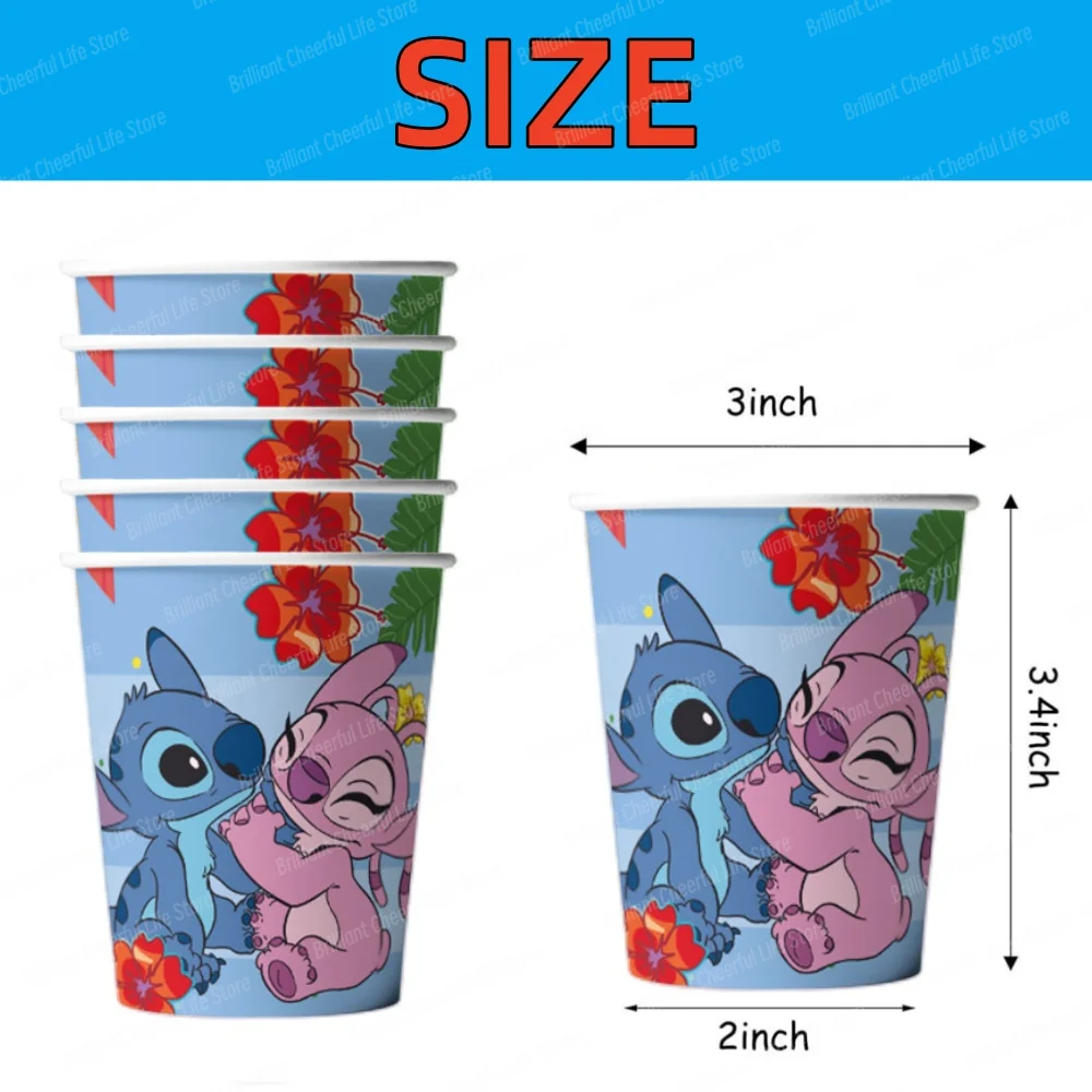 10/20Pcs Stitch Cup 9oz Disposable Paper Drinking 