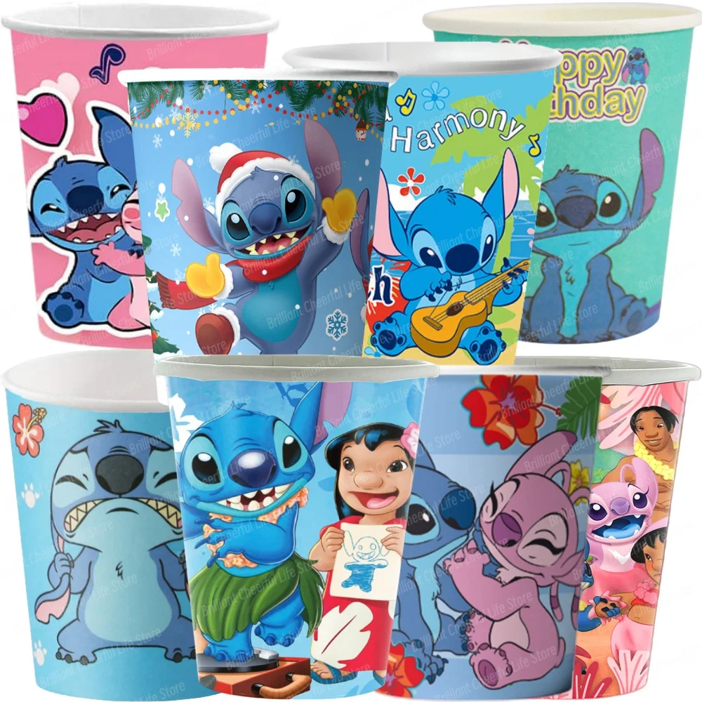 10/20Pcs Stitch Cup 9oz Disposable Paper Drinking 