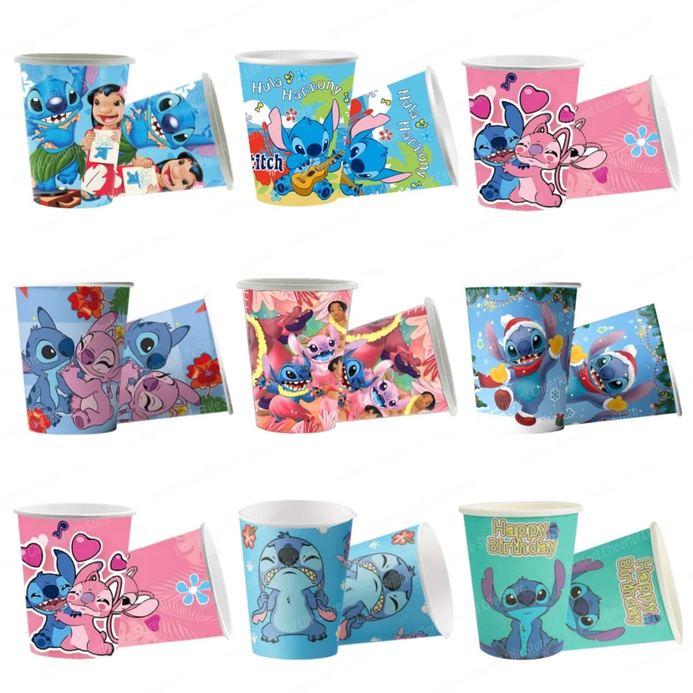 10/20Pcs Stitch Cup 9oz Disposable Paper Drinking 