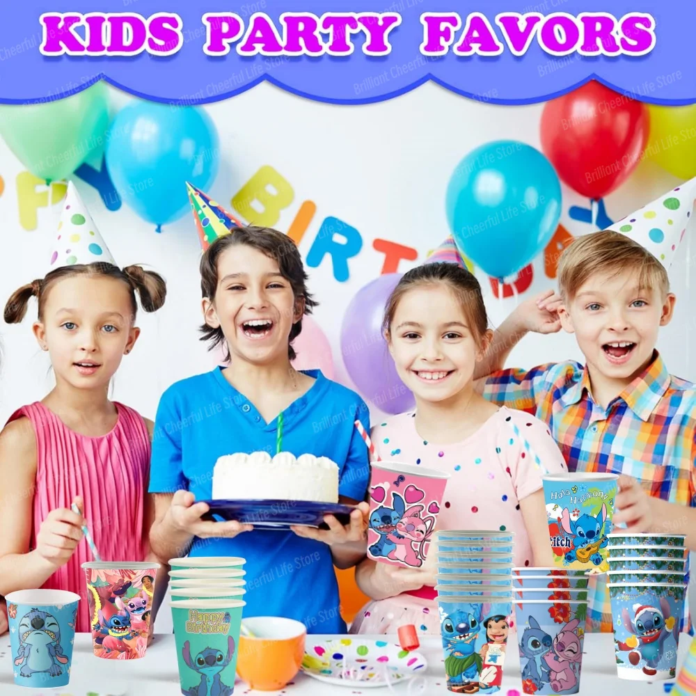 10/20Pcs Stitch Cup 9oz Disposable Paper Drinking 