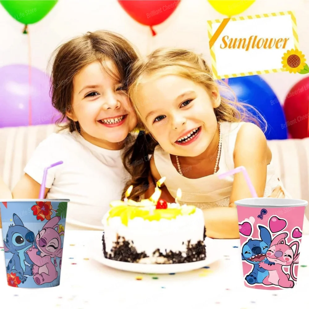 10/20Pcs Stitch Cup 9oz Disposable Paper Drinking 