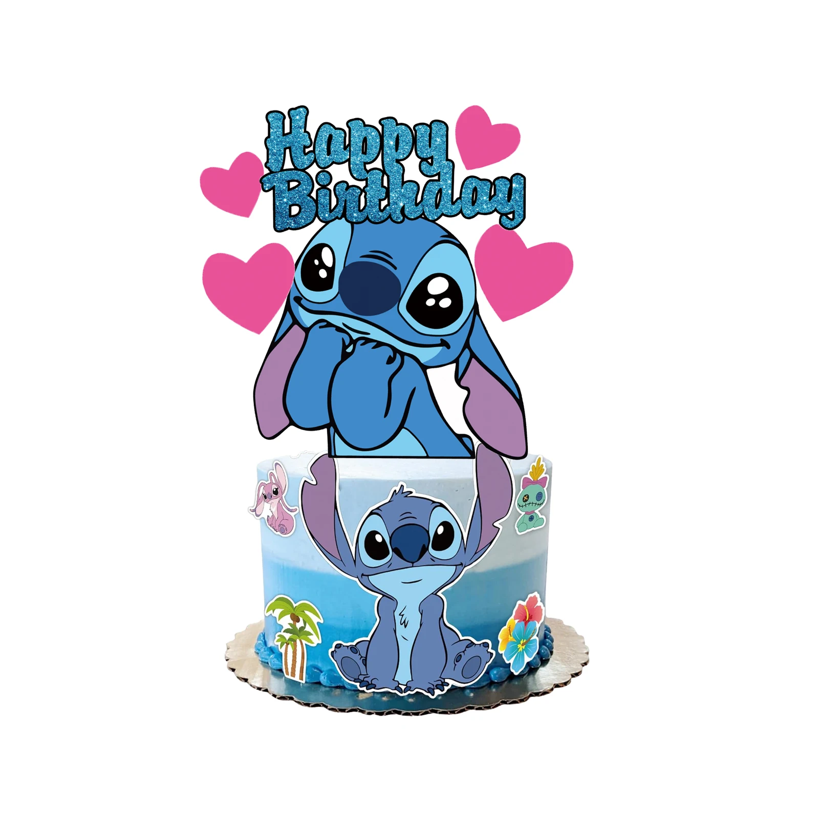 Stitch Party Supplies Stitch Cake Topper、Cupcake T