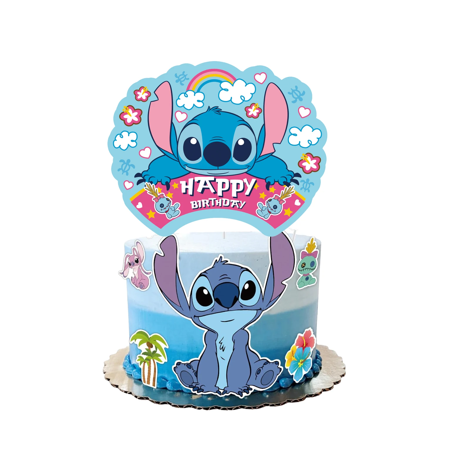 Stitch Party Supplies Stitch Cake Topper、Cupcake T