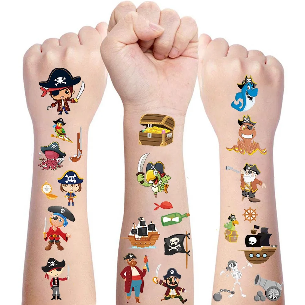 10 Sheets/Pack Pirate Temporary Tattoo Pirated Cap