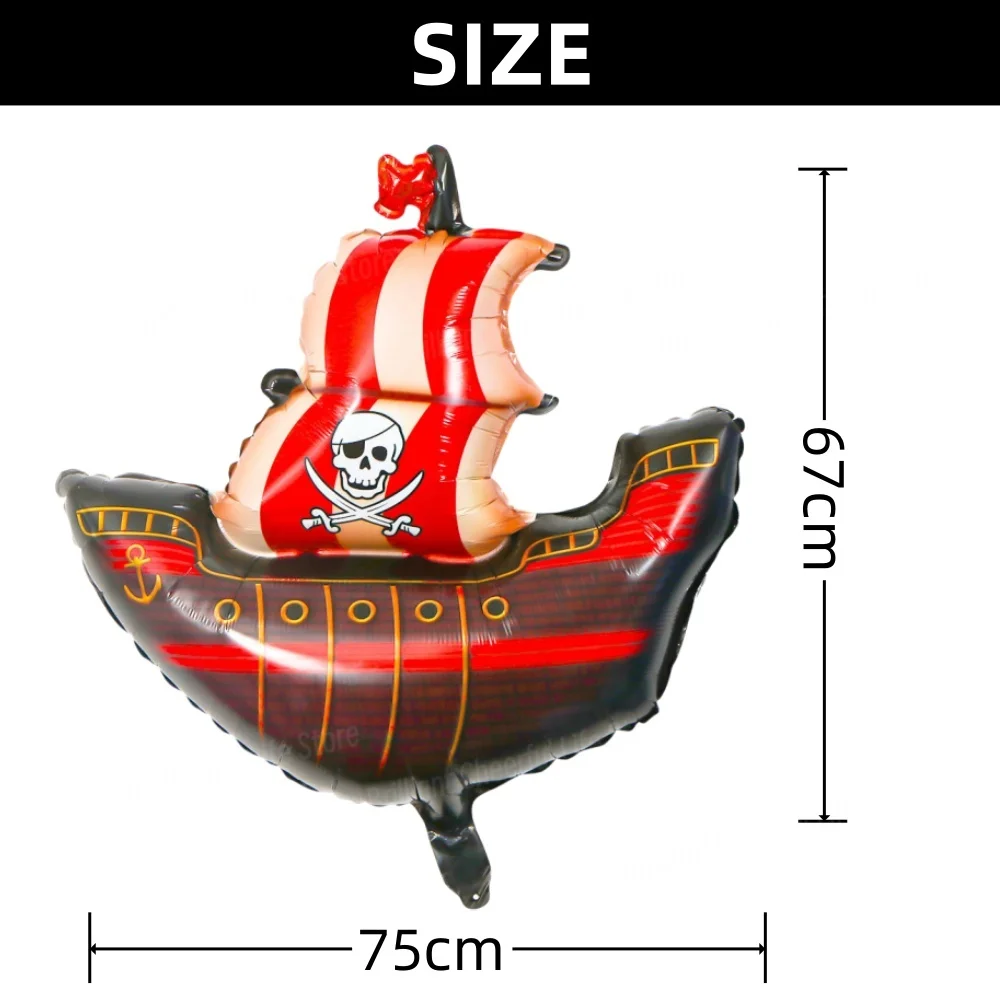 Pirate Party Balloons Set - 2/4/6Pcs Pirate Ship F