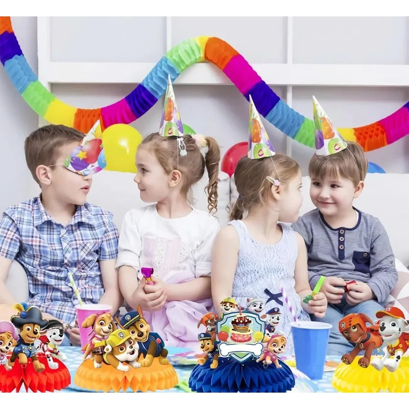 9PCS Rescue Pups Theme Honeycomb Desktop Decor Jun