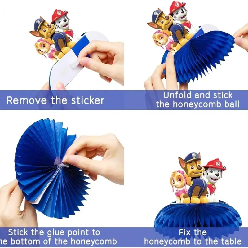 9PCS Rescue Pups Theme Honeycomb Desktop Decor Jun