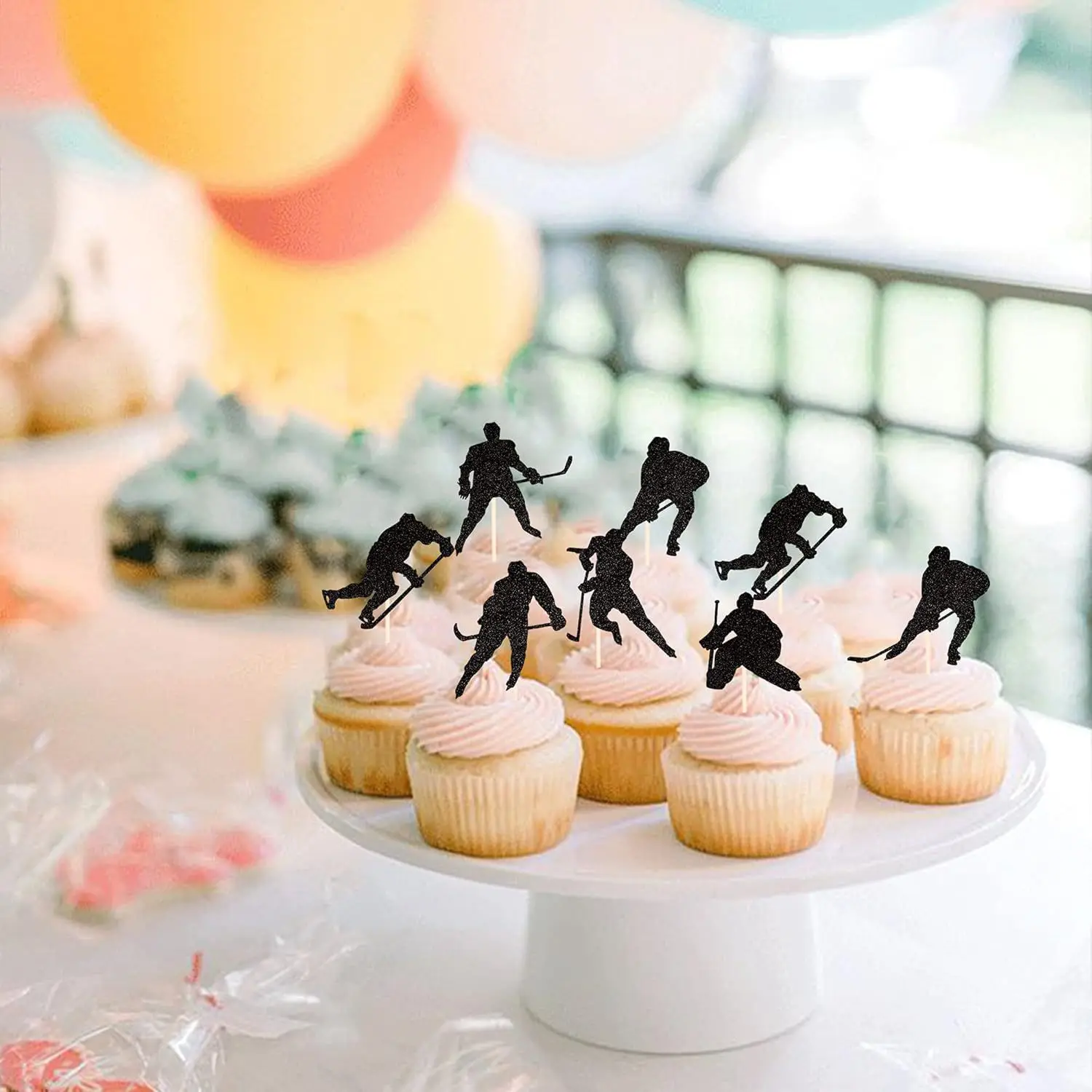 12pcs Ice Hockey Cake Topper Happy Birthday Weddin
