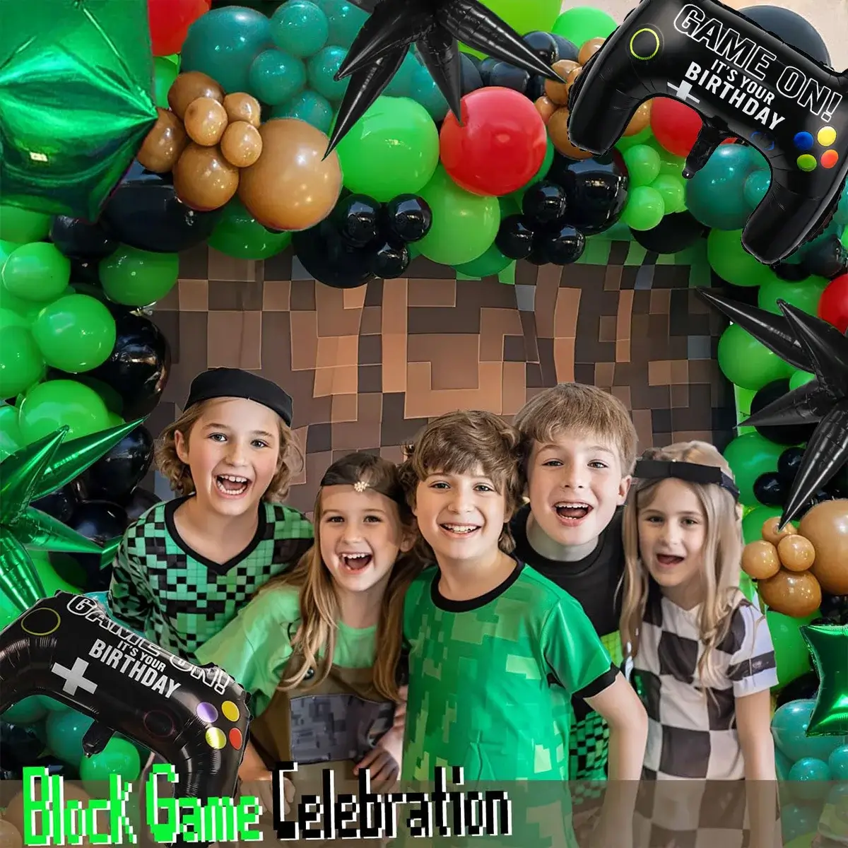125 Pcs Green and Black brown Controller balloon a