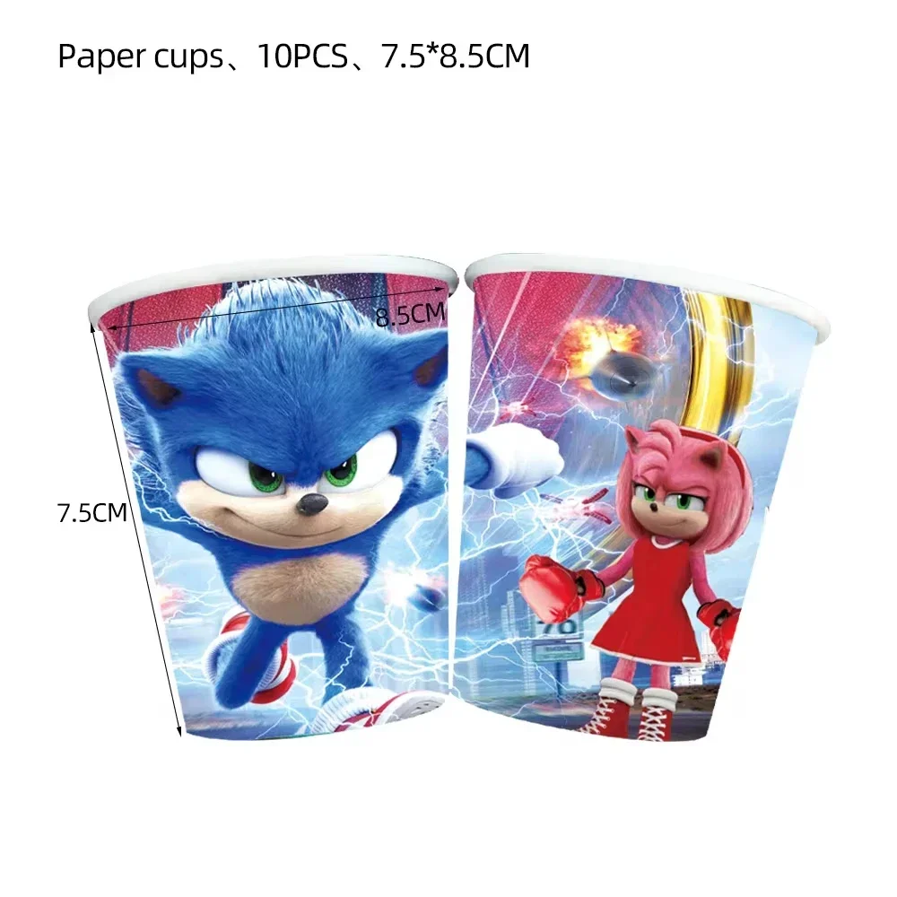 New Cartoon Sonic Party Supplies Boys Birthday Par