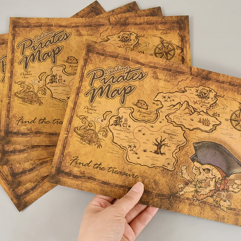 Pirate Adventure Treasure Hunt Map Classic Retro K