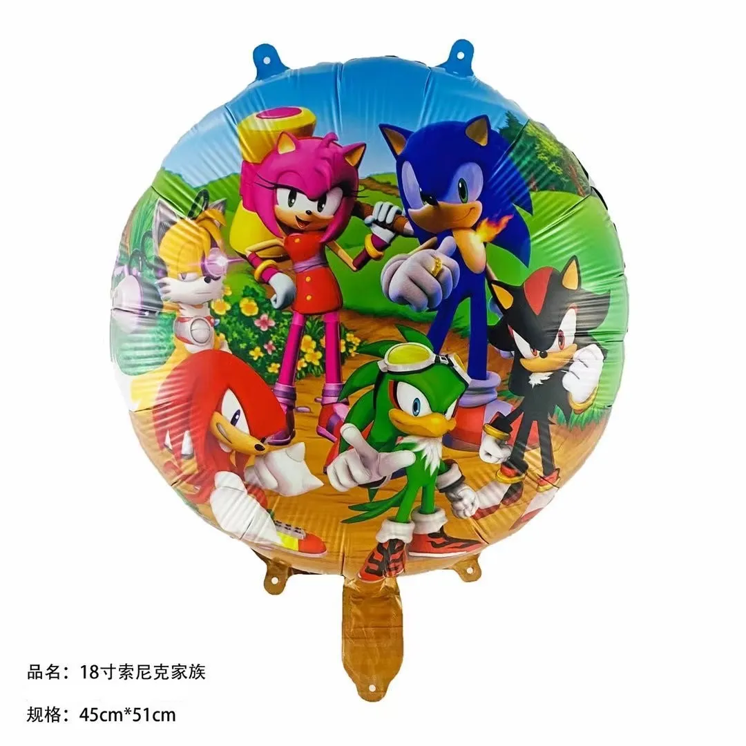 Cartoon Blue Glitter Hedgehog Balloon Sonic Game H