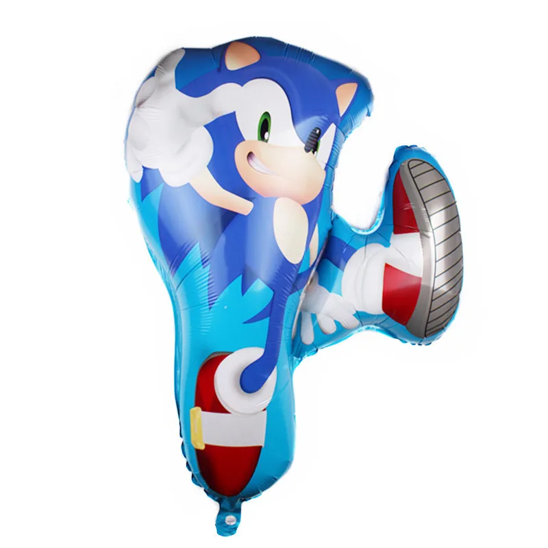 New Cartoon Sonic Balloon Blue Glitter Hedgehog Ac
