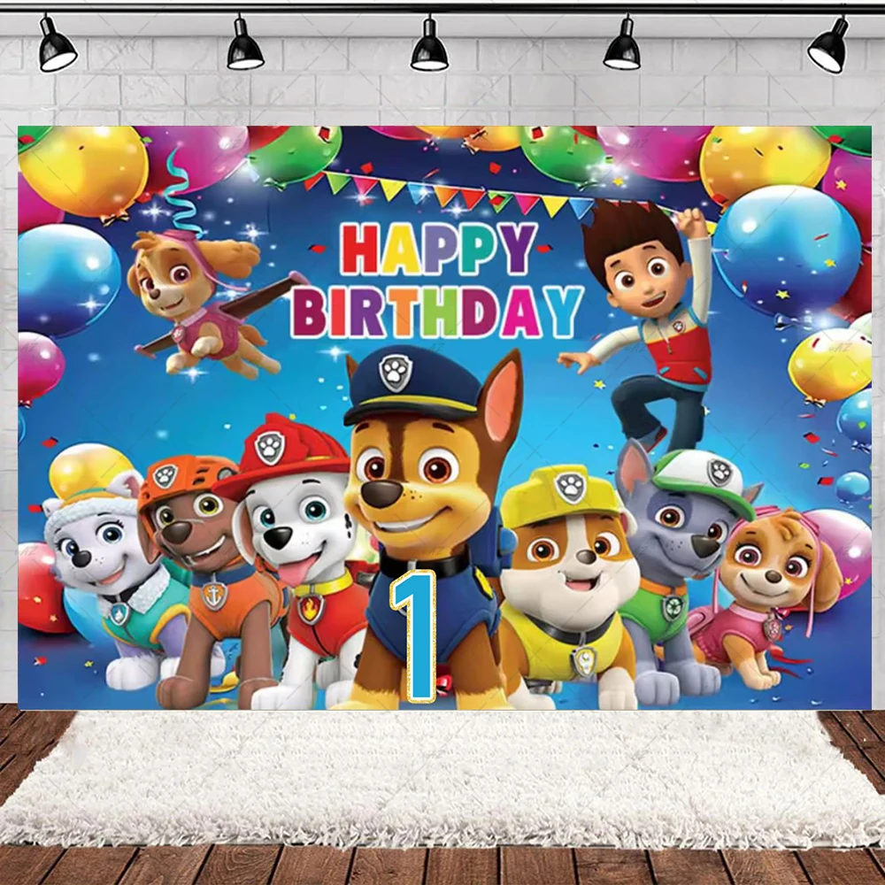 Anime Rescue Pups Child Birthday Party Decoration 