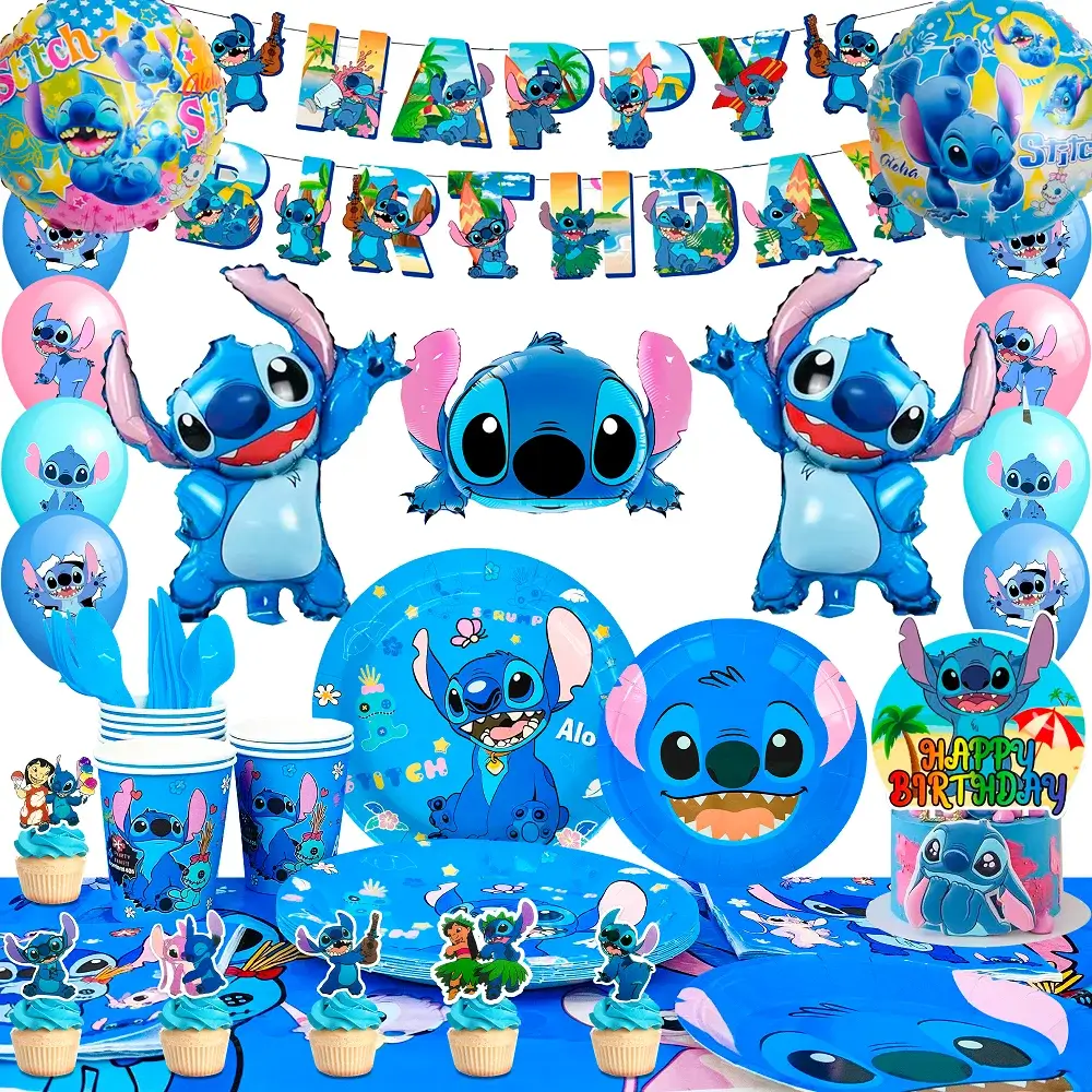 Stitch Birthday Decoration,116pcs Stitch Birthday 