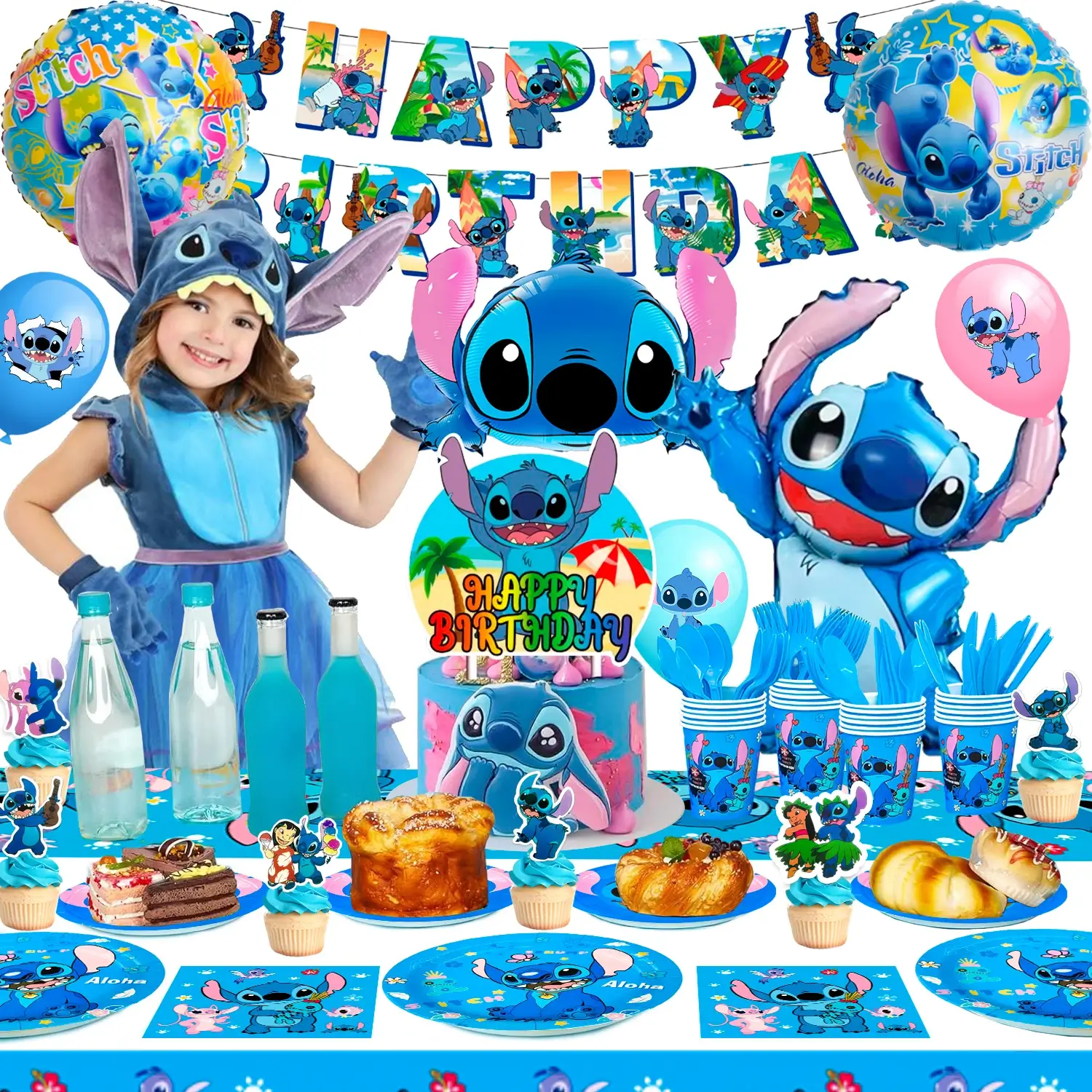 Stitch Birthday Decoration,116pcs Stitch Birthday 
