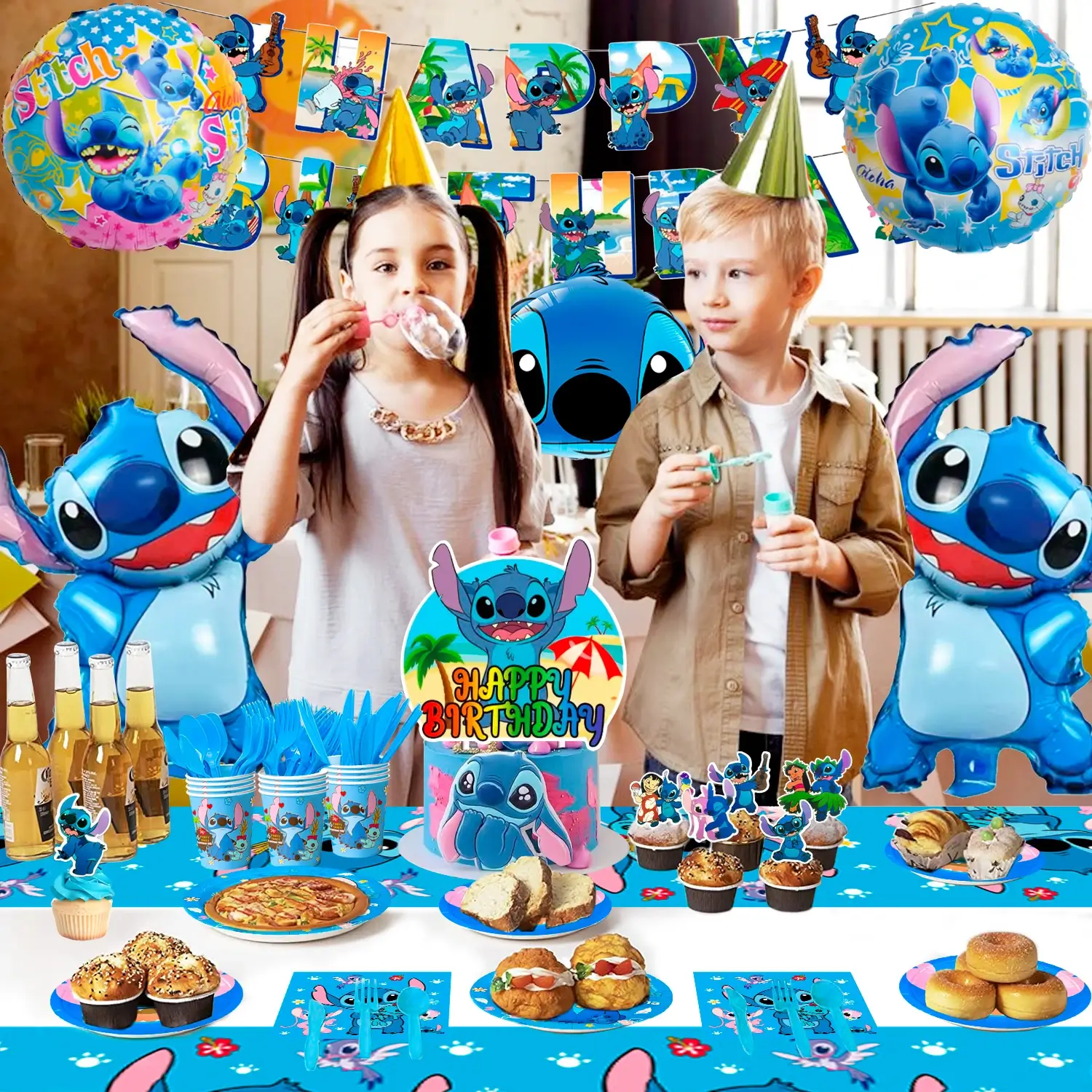 Stitch Birthday Decoration,116pcs Stitch Birthday 