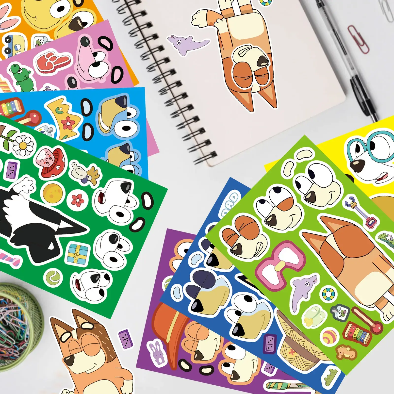 Blue Puppy Animation Family Cartoon Puzzle Stickers