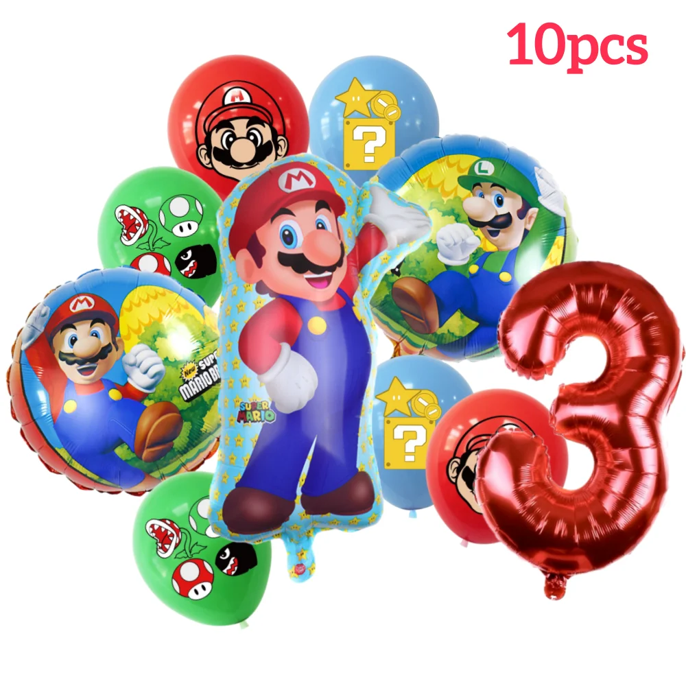 10PCS Mushroom Kingdom Birthday Party Decoration B