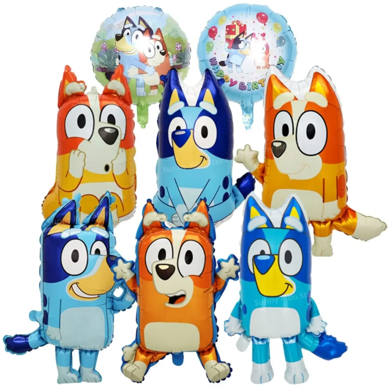 8Pcs Blue Puppy Themed Balloon Party Decorations