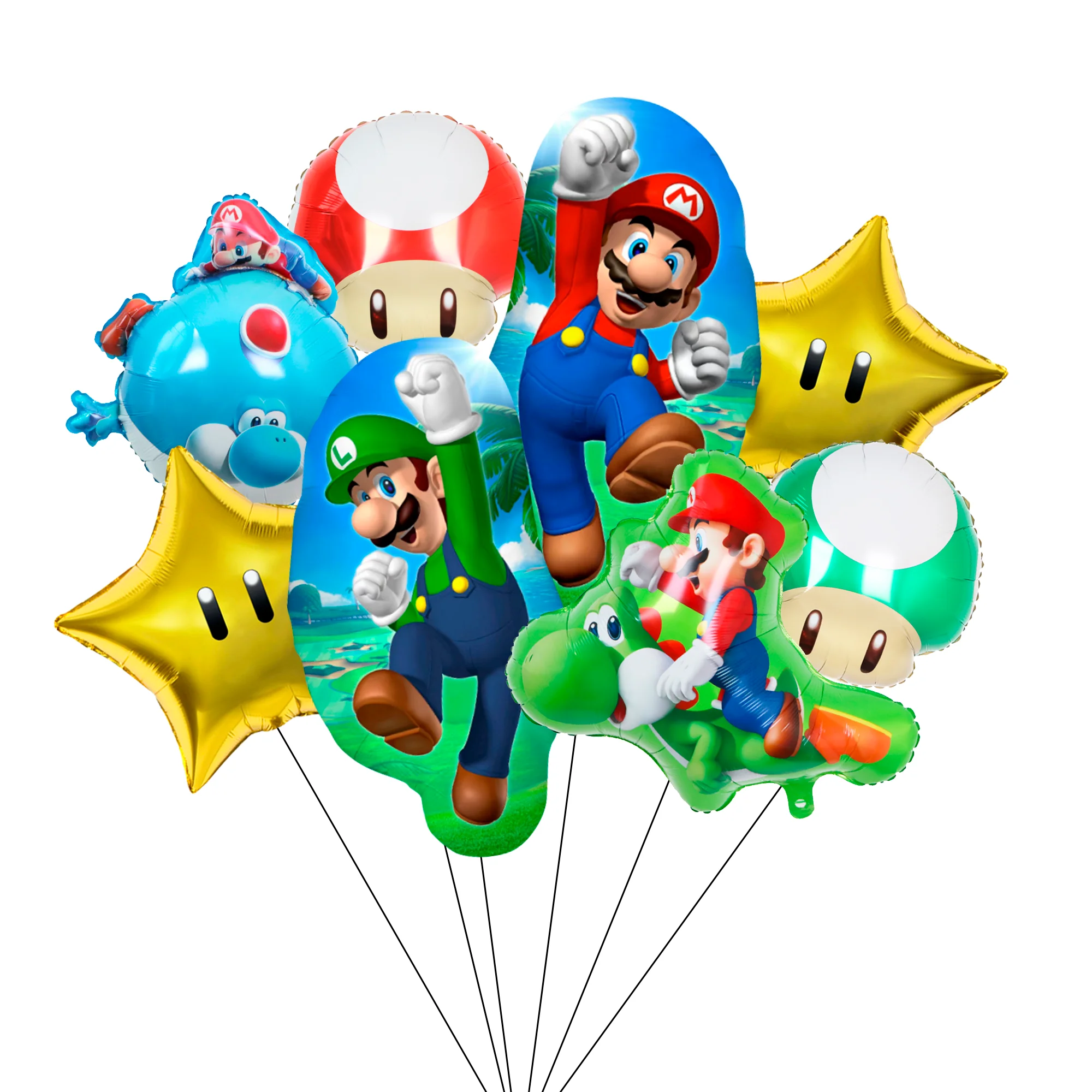 8 Pcs Mushroom Kingdom Party Decorations Balloons 