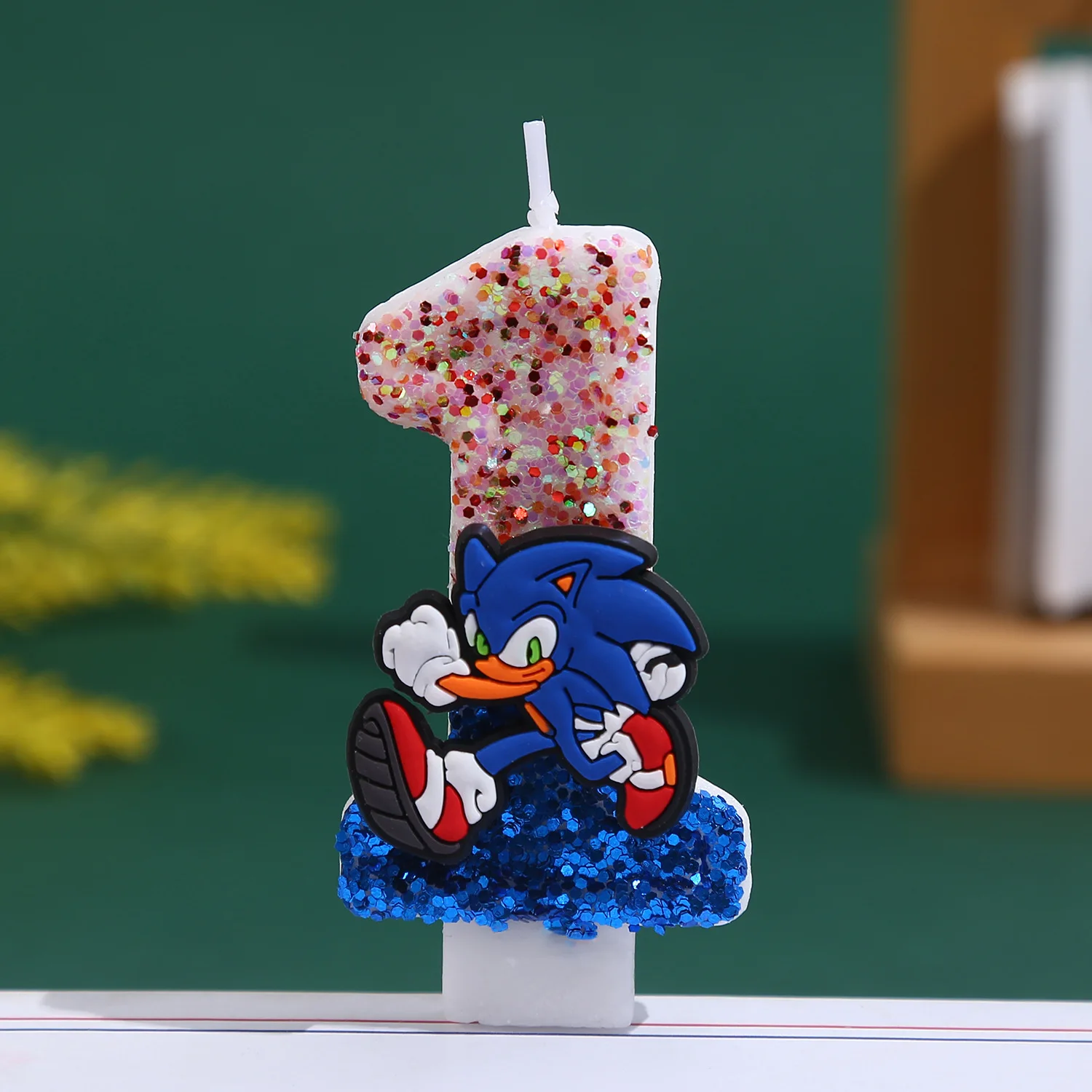 Blue Sonices Candle 0-9 Number Kid Birthday Charac